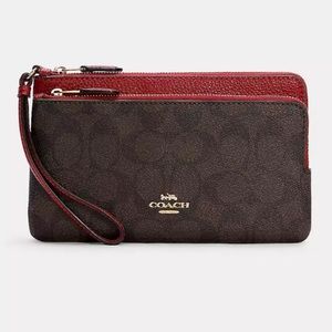 Double Zip Wallet In Signature Canvas COACH